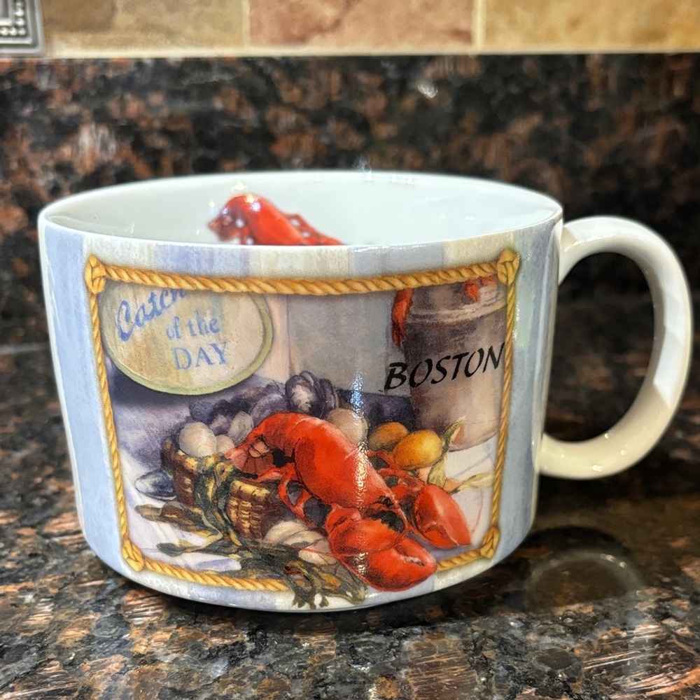Soup Mug Cape Shore Catch of the Day Boston Oversized Coastal Ocean
Nautical